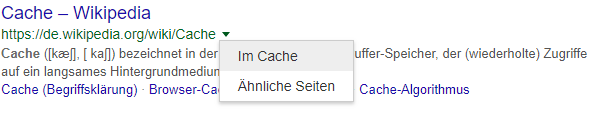 Google Cache über Google Suche aufrufen