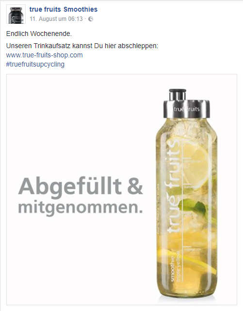 Facebook Post von true fruits