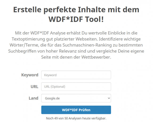 WDF*IDF Tool