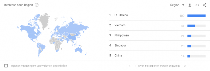 Google Trends Interesse nach Region
