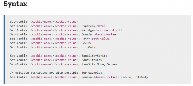 Cookie Syntax