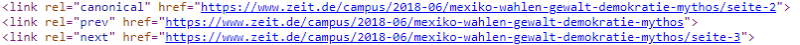 Pagination zeit.de HTML