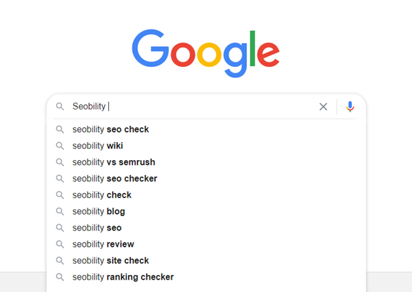 Google Suggest Screenshot