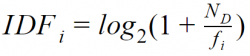 IDF Formula as part of TF*IDF