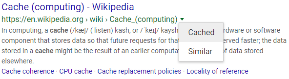 Accessing Google Cache via Google Search