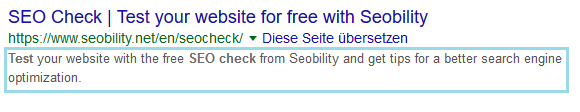 meta description Seobility