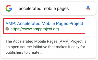 Accelerated Mobile Pages in mobile search results