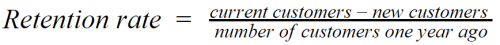 Retention rate formula