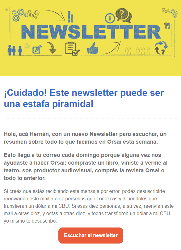 Ejemplo de una Newsletter