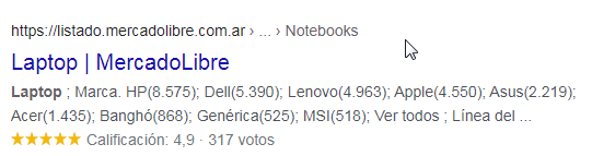 meta descripción mercadolibre