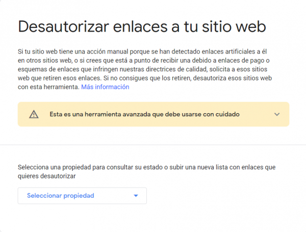 Disavow Tool de Google: herramienta de desautorización