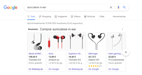  Anuncios de productos de Google