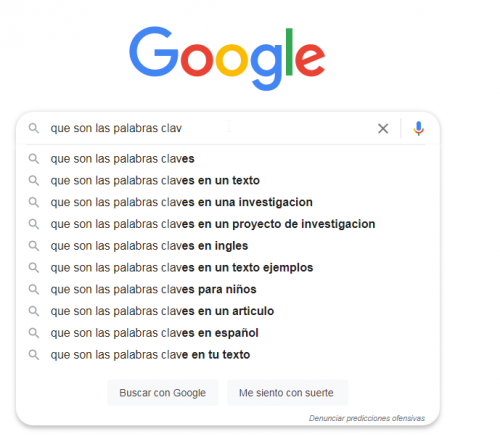 Autocompletar de Google