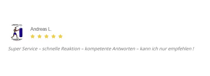 Andreas L. - Super Service - schnelle Reaktion - kompetente Antworten - kann ich nur empfehlen!