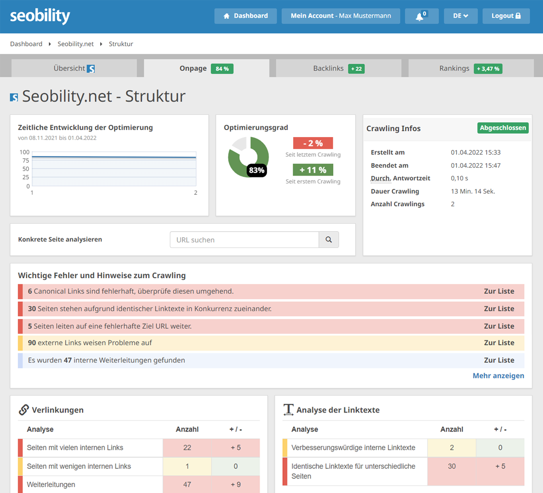 Audit der Website-Struktur