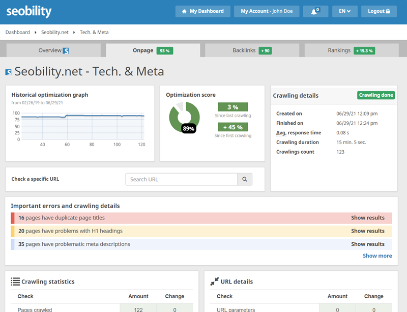 SEobility user interface