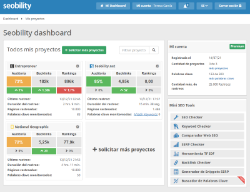 Vista del Dashboard principal con proyectos activos