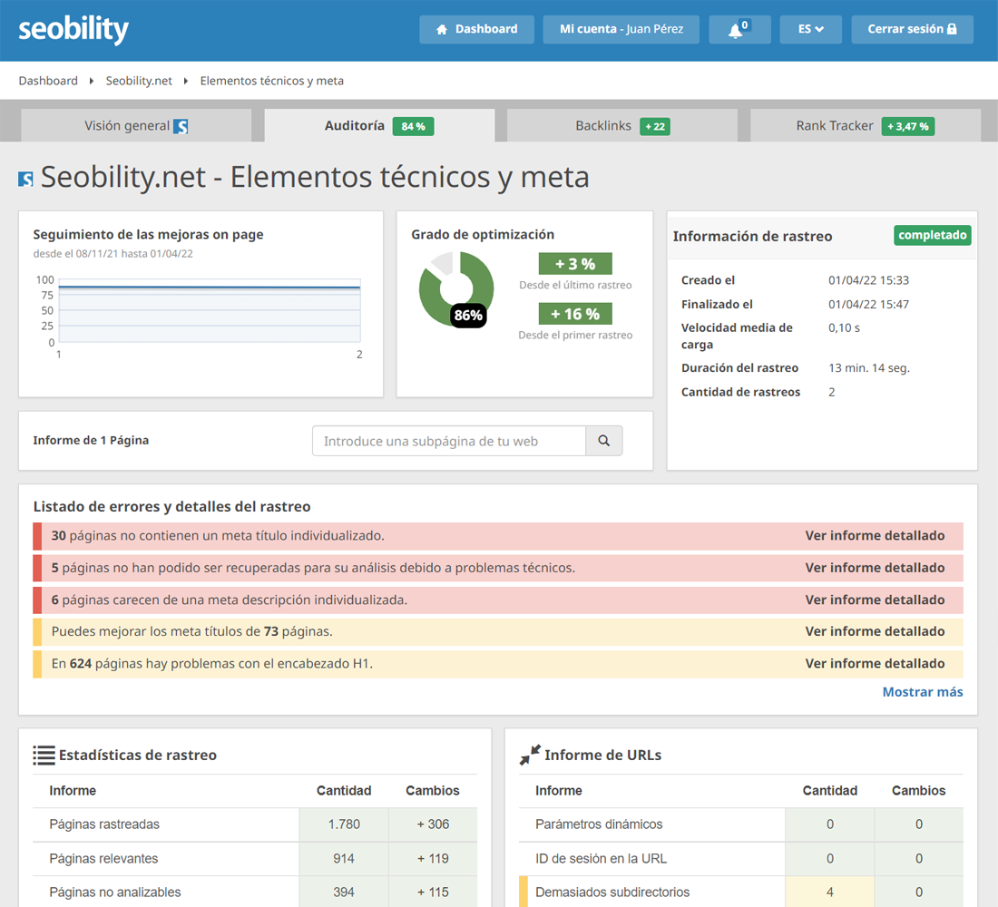 Auditoría de los elementos técnicos y meta de una web