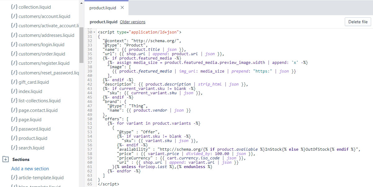 product.liquid shopify