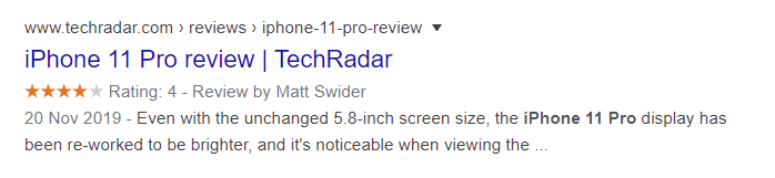 product review rich snippet