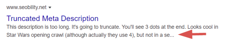 truncated meta description