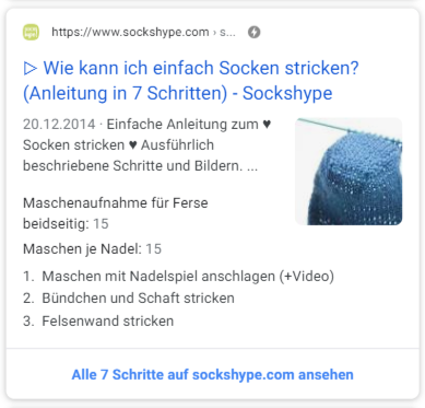 how to rich snippet socken stricken