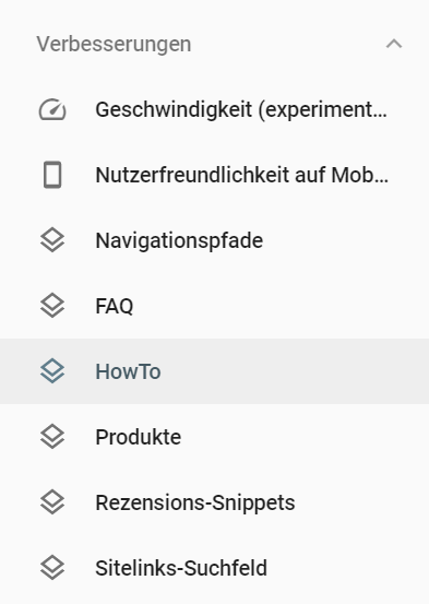 search console menü - verbesserungen