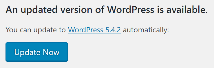 WordPress Update mit nur einem Klick