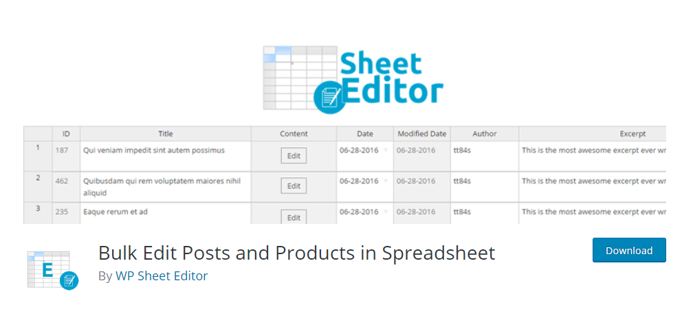 wp sheet editor