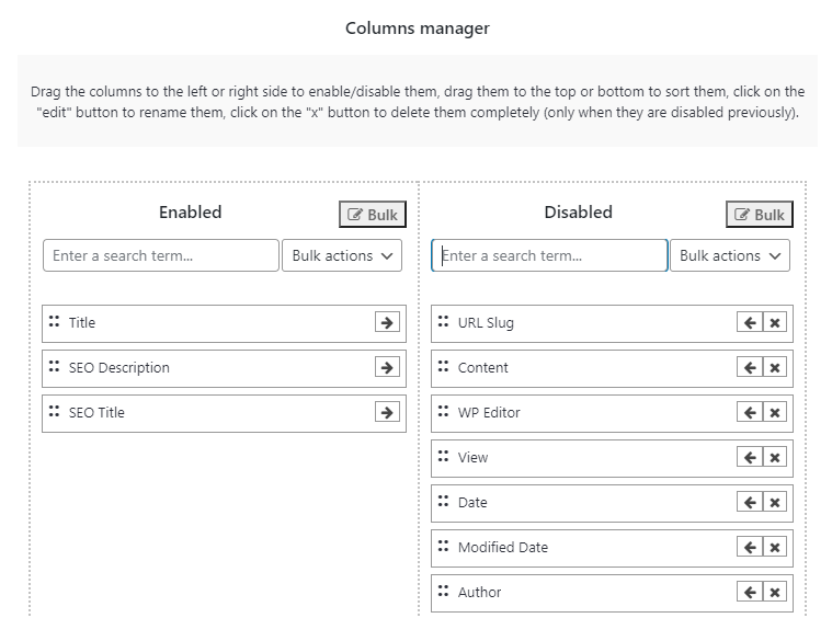 wp sheet editor - Spalten auswählen