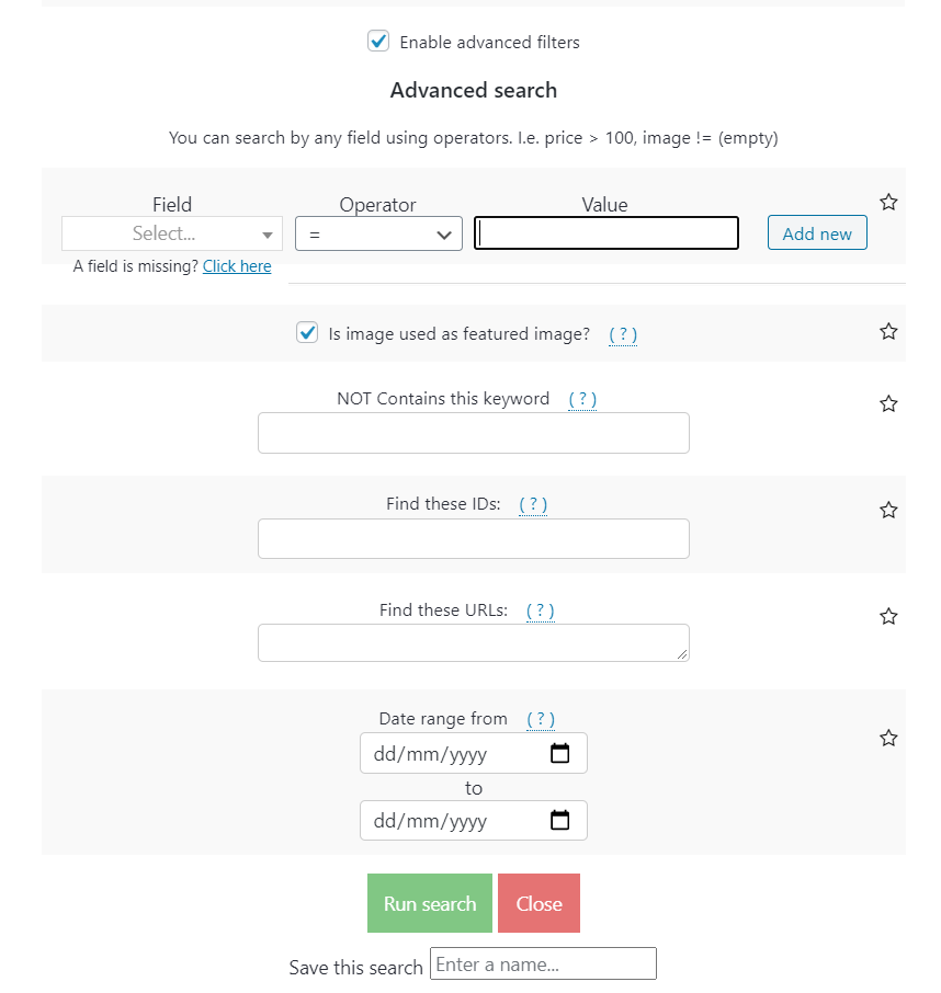 wp sheet editor Beitragsbilder finden