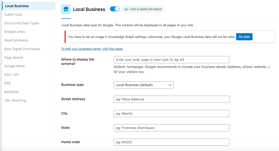 local business schema