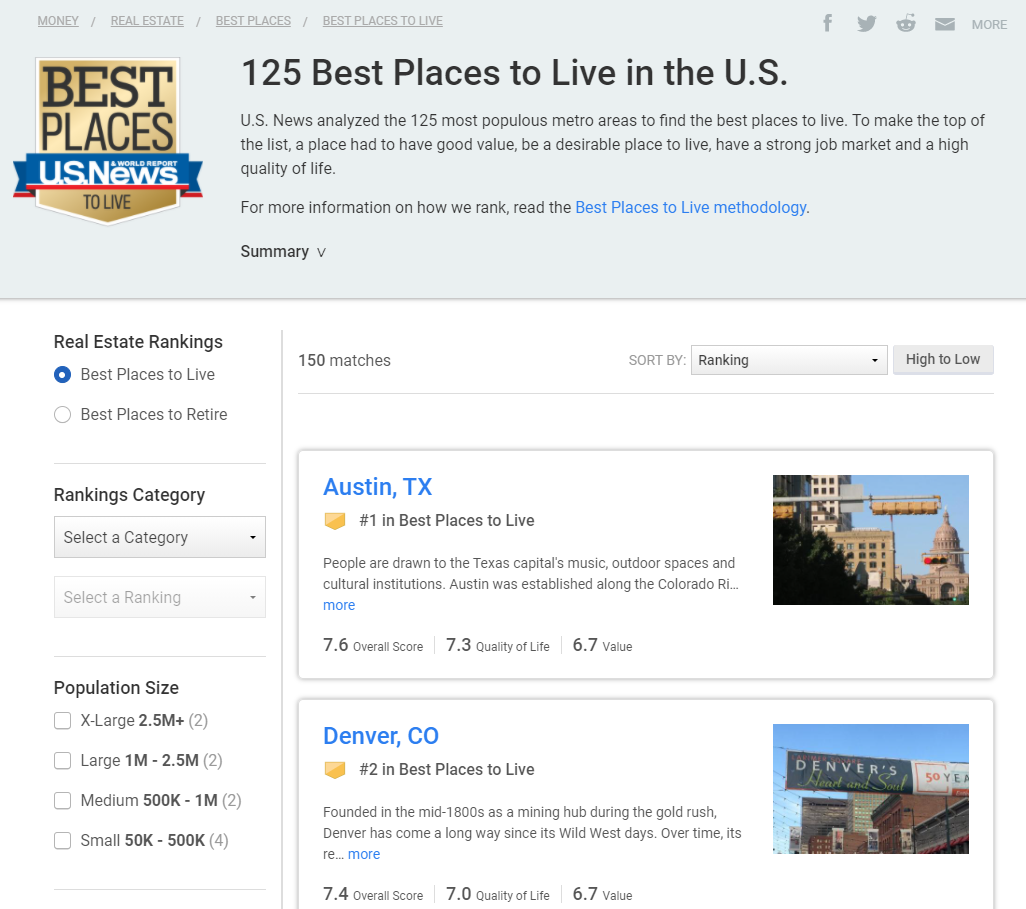best places to live in america