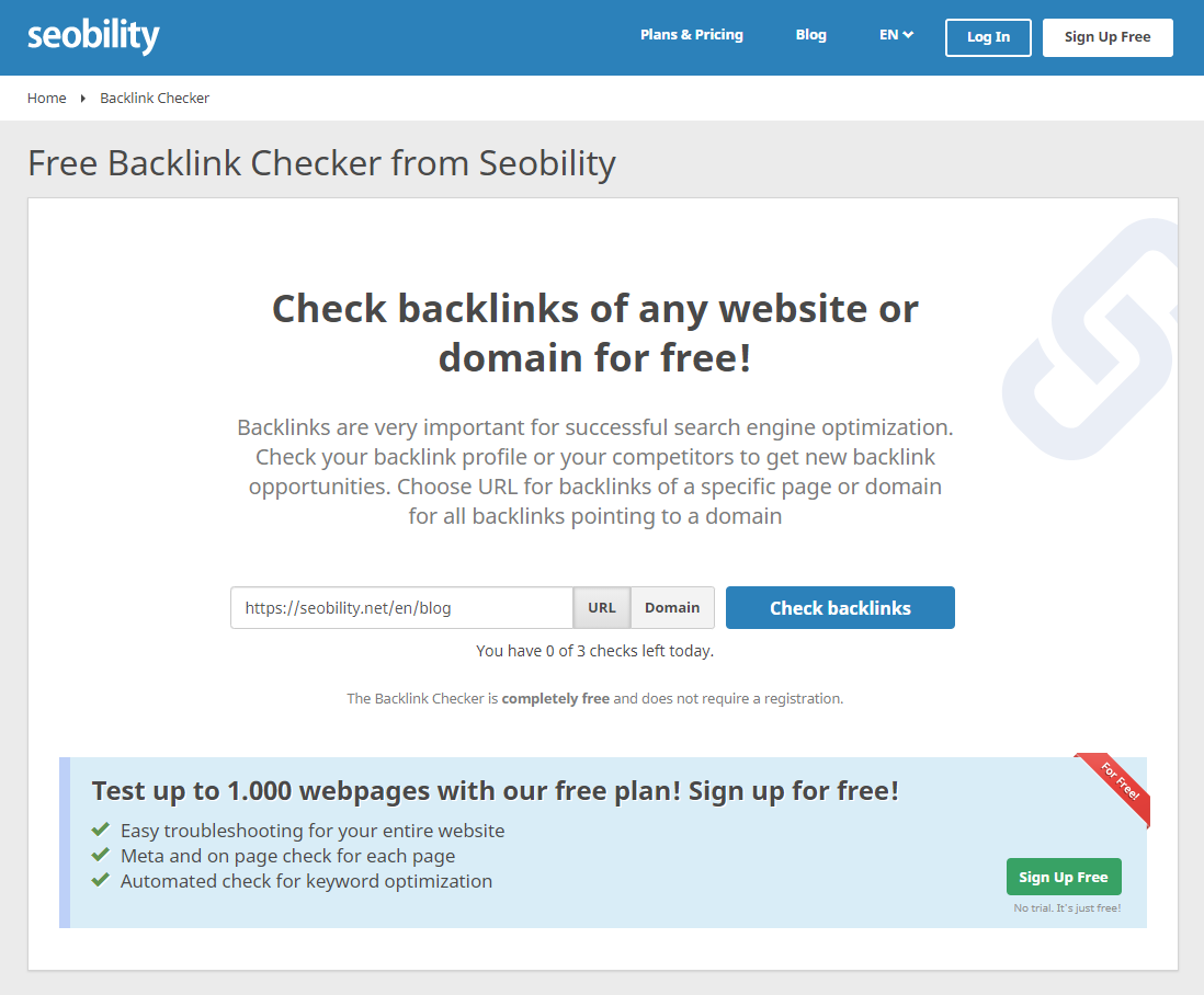 free backlink checker