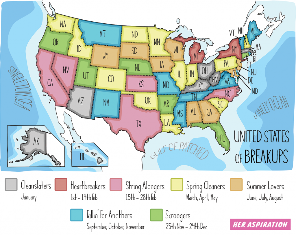 Karte mit Trennungen in den USA