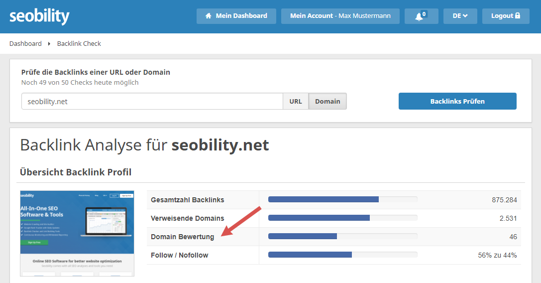 backlink check seobility