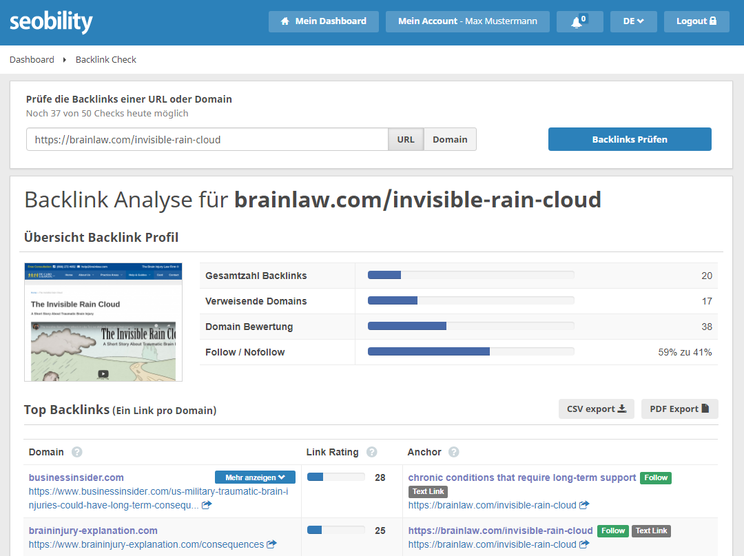 backlinks invisible rain cloud