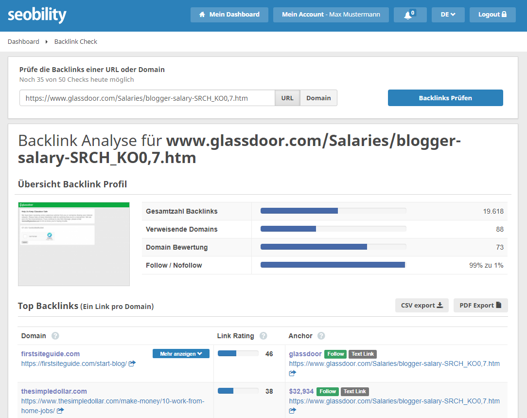 glassdoor backlinks