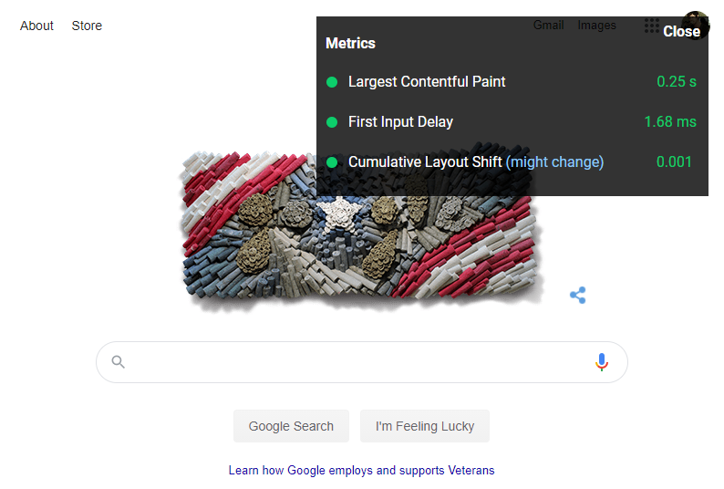 google web vitals test