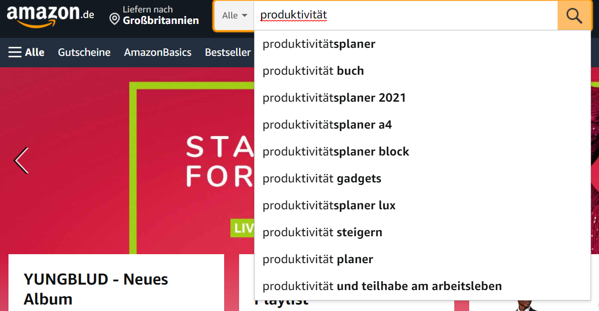 amazon Suche