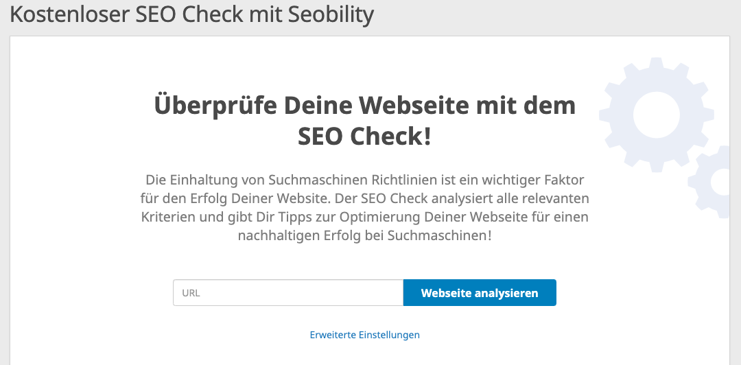 SEO Check von Seobility