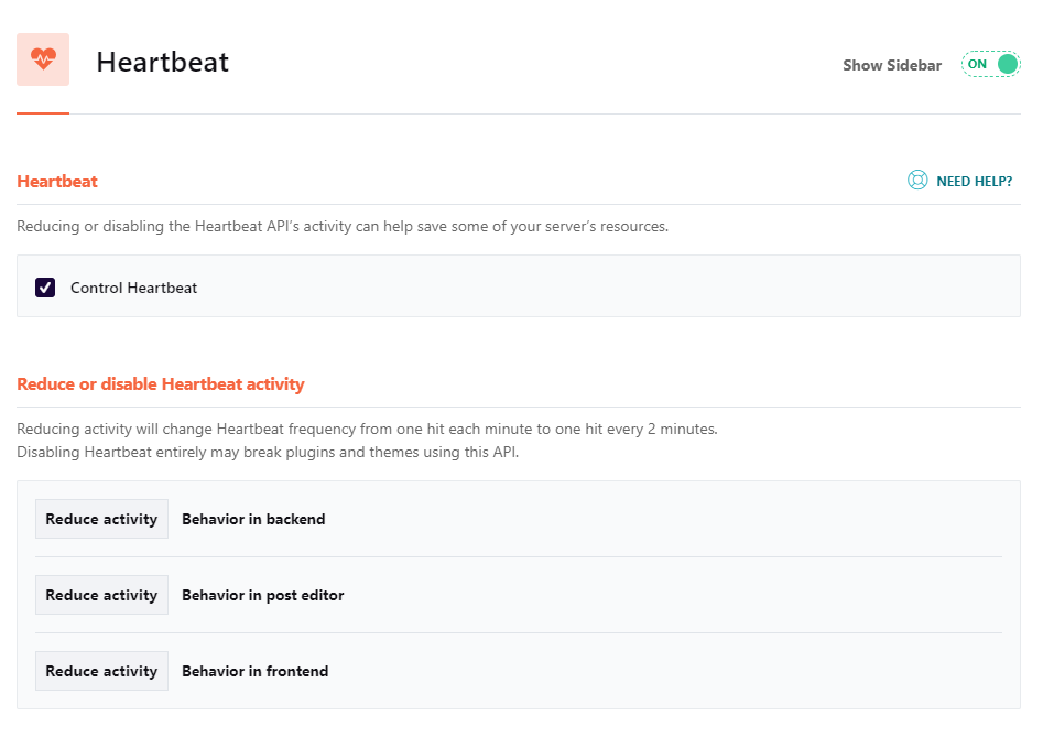 wordpress heartbeat