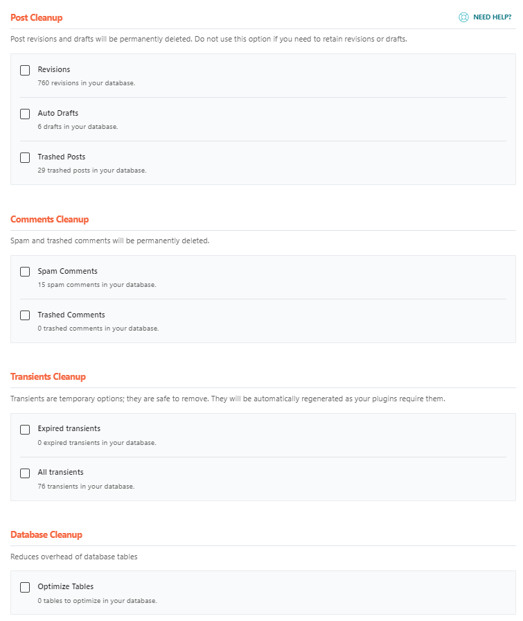 Wordpress Datenbank optimieren