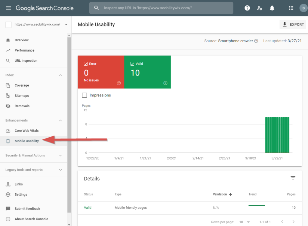 Nutzerfreundlichkeit auf Mobilgeräten in der Google Search Console