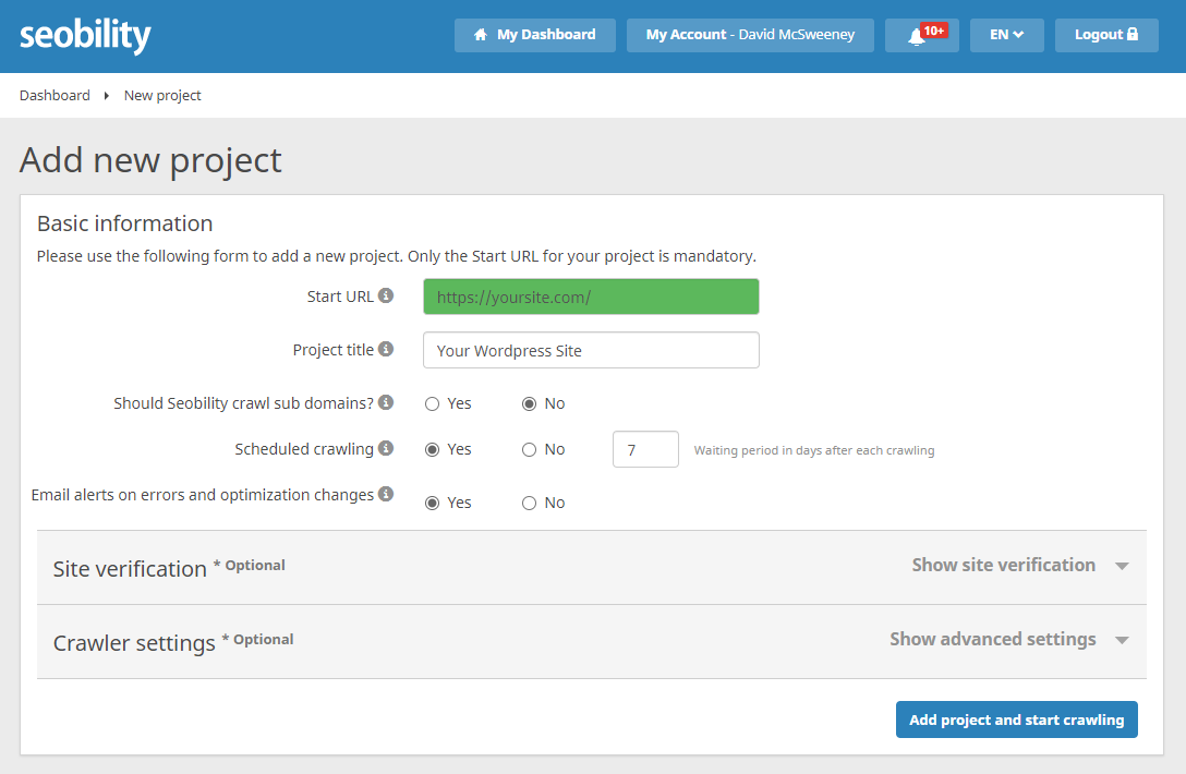 seobility new project