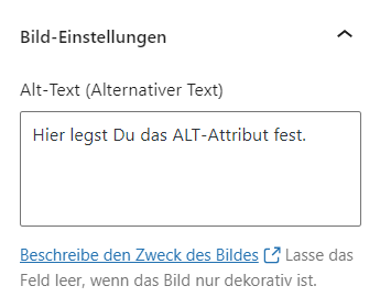 ALT-Attribut in WordPress festlegen