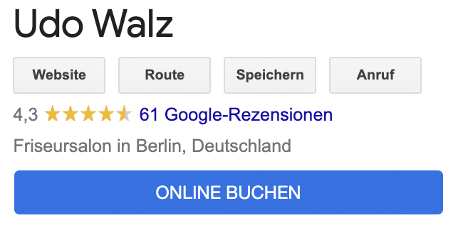 Button um online einen Termin zu buchen