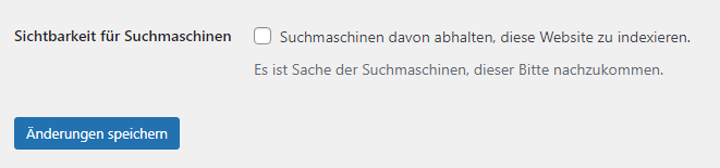 Sichtbarkeit für Suchmaschinen in WordPress festlegen