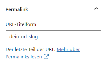 URL Slug in WordPress festlegen