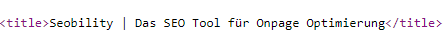 Title Tag der Seobility Startseite